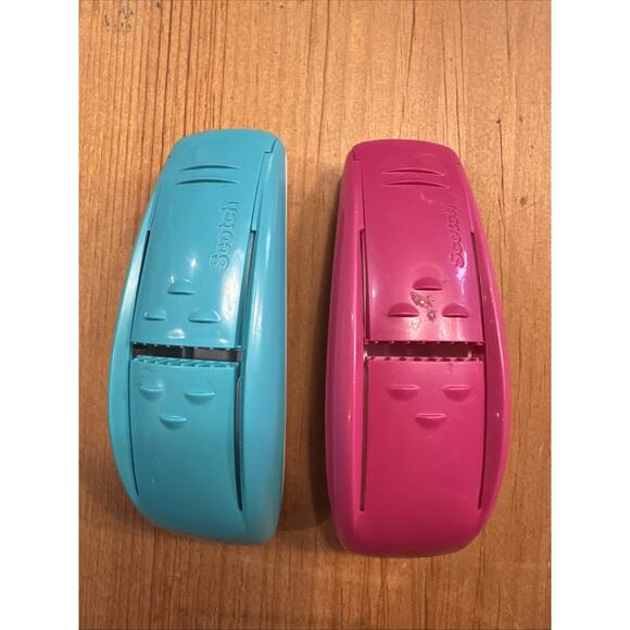Scotch Pop Up Tape Dispenser Wrist Mount • Vintage • Pink and turquoise ￼(k1) - Picture 1 of 6